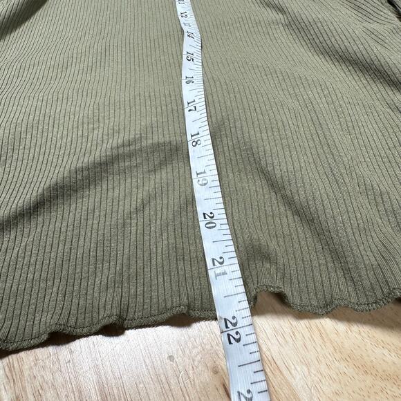 ATM NWT Army Green Modal Rib Long Sleeve Crew Neck Boy Tee Size L Stretch - Picture 9 of 9